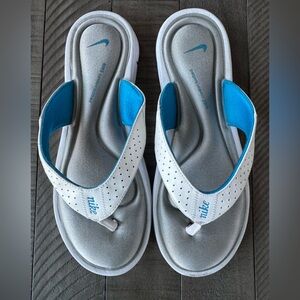 Nike Comfort Thong Flip Flop Sandals in White & Polarized Women's Size 10